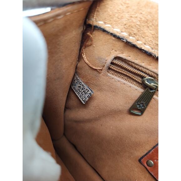 Patricia Nash Brown Suede Leather Pushlock Flap Closure Crossbody Bag - Picture 12 of 16